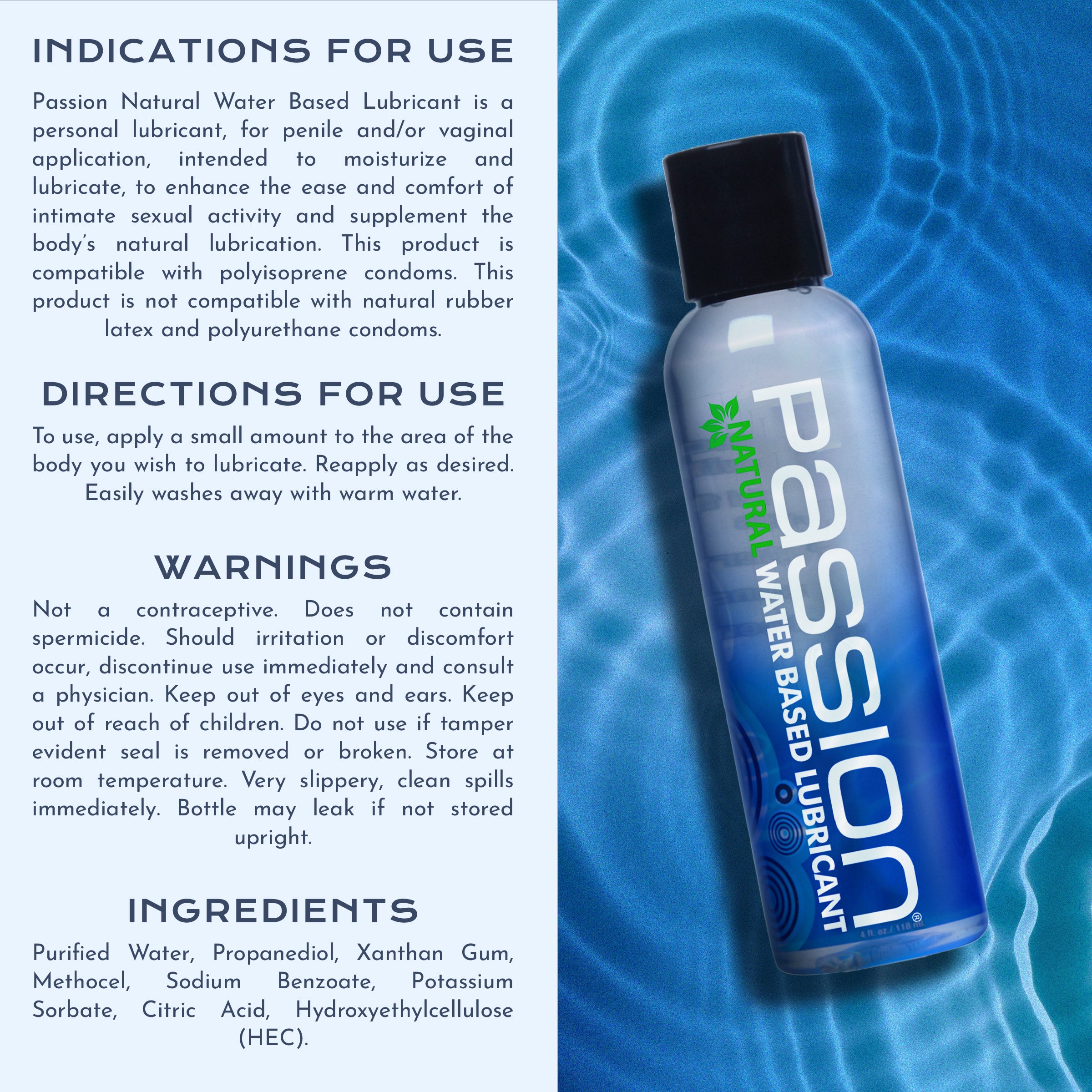 Passion Natural Water-Based Lubricant