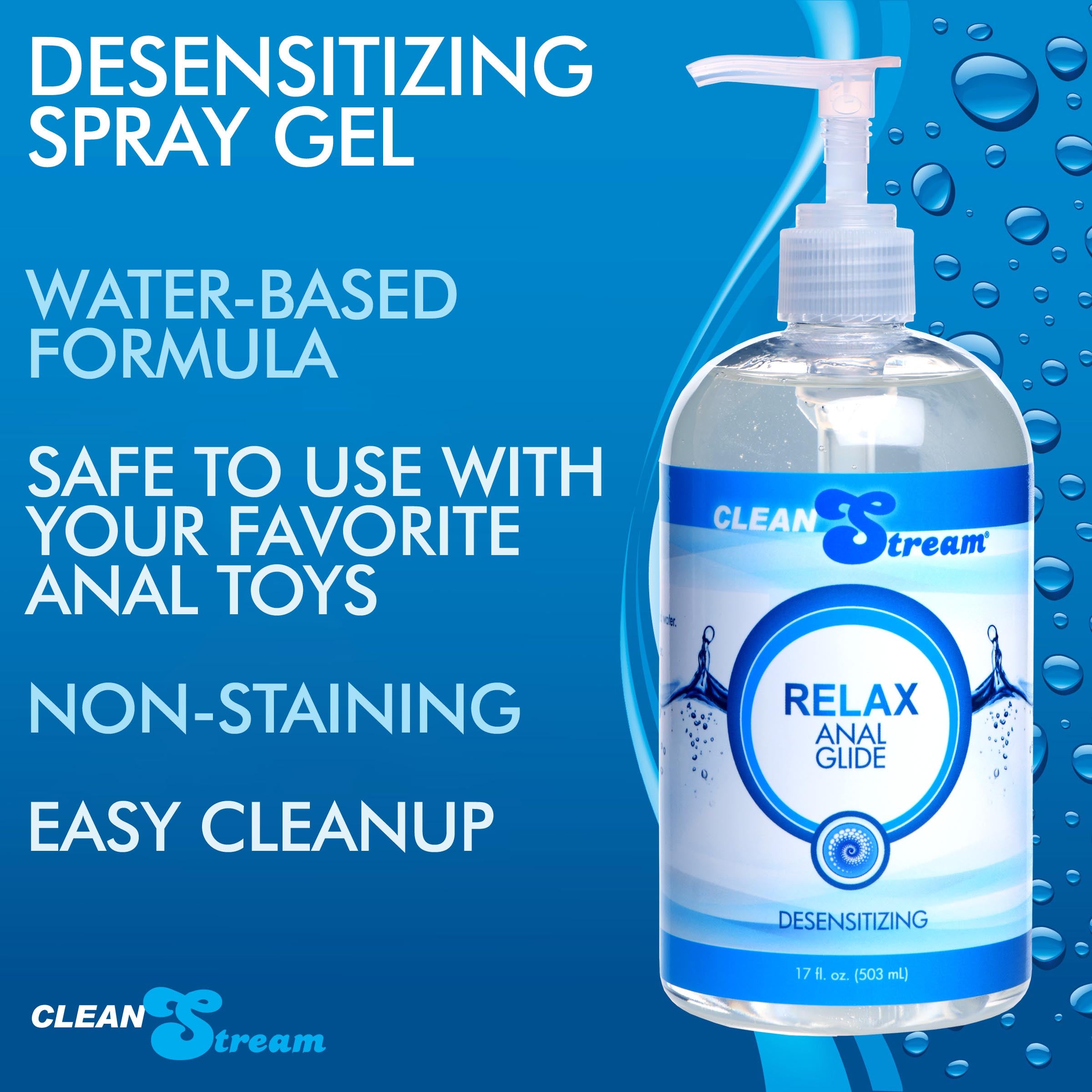 Clean Stream Relax Desensitizing Anal Lube 17 oz