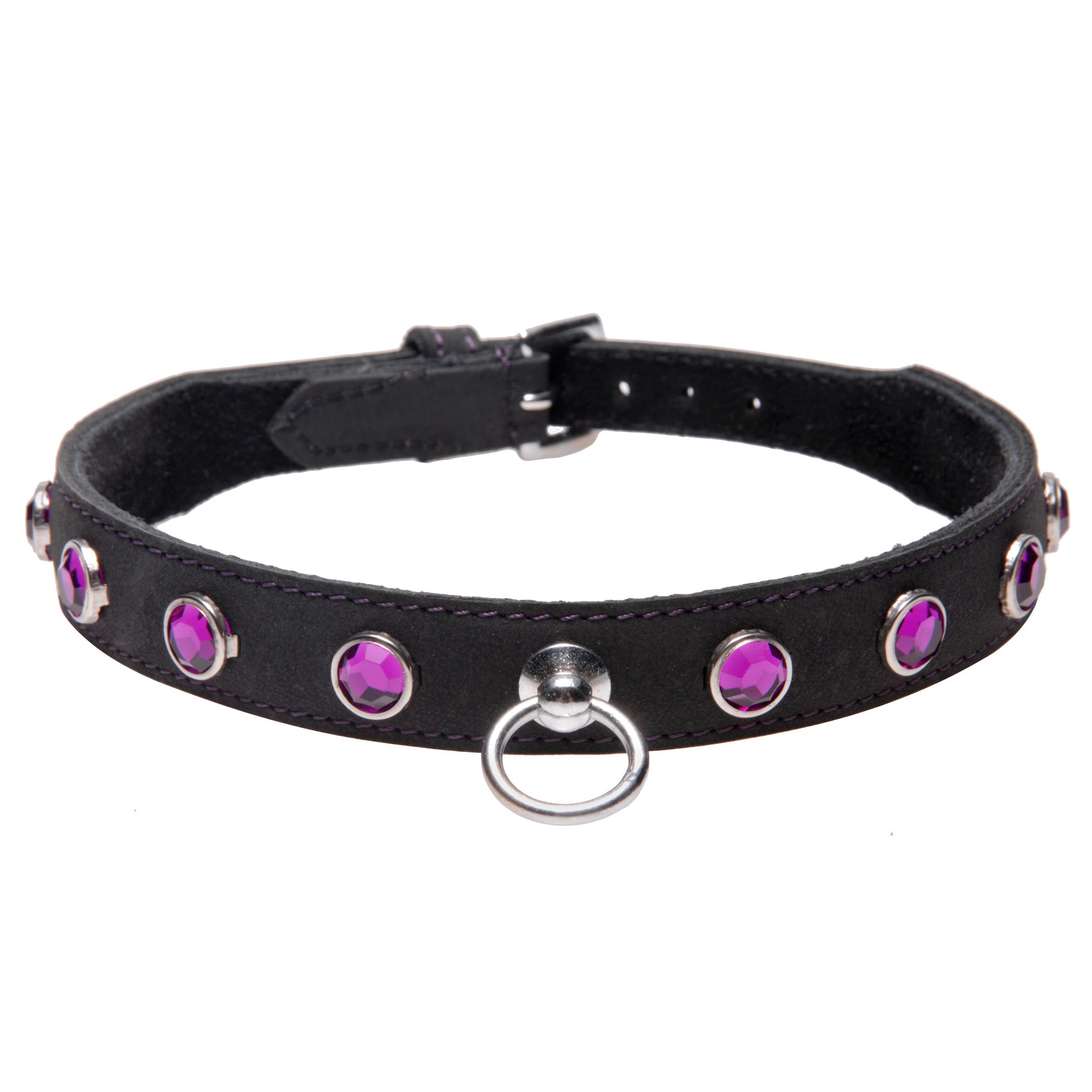 Leather Rhinestone Collar- Diamond