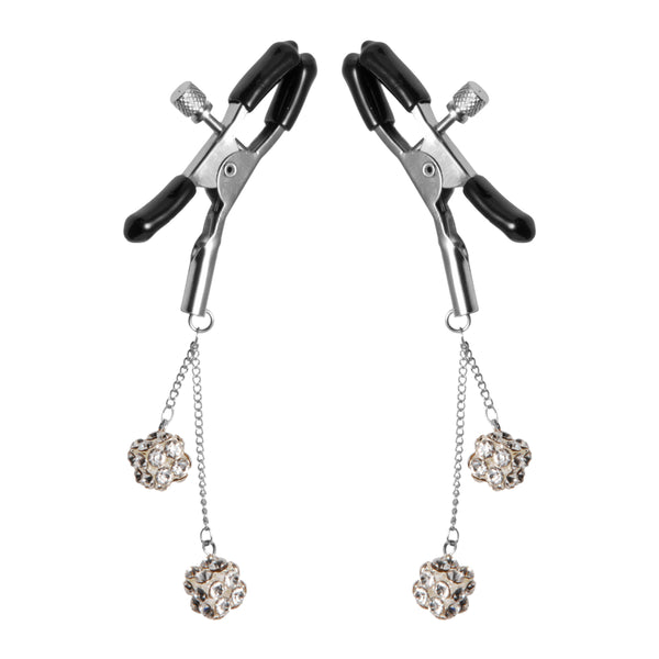 Ornament Adjustable Nipple Clamps with Jewel Accents