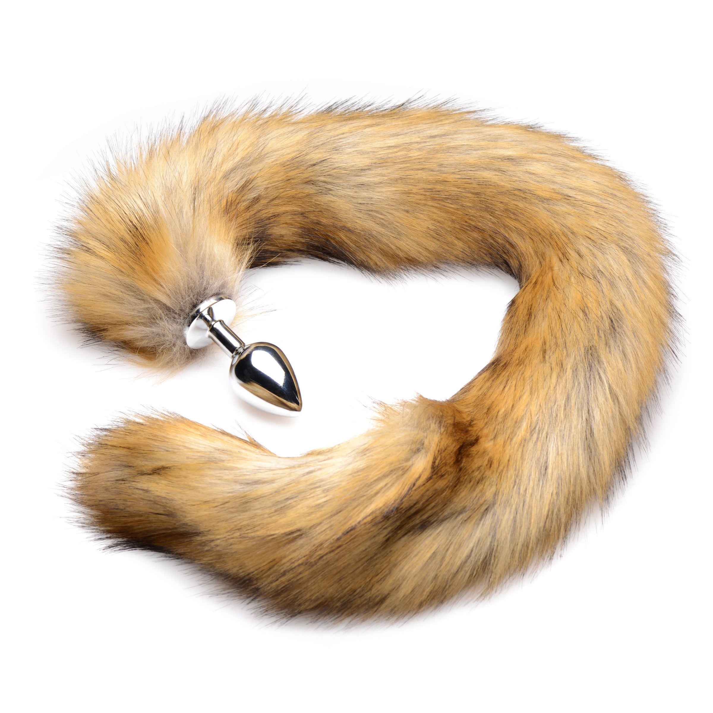 Extra Long Mink Tail Metal Anal Plug