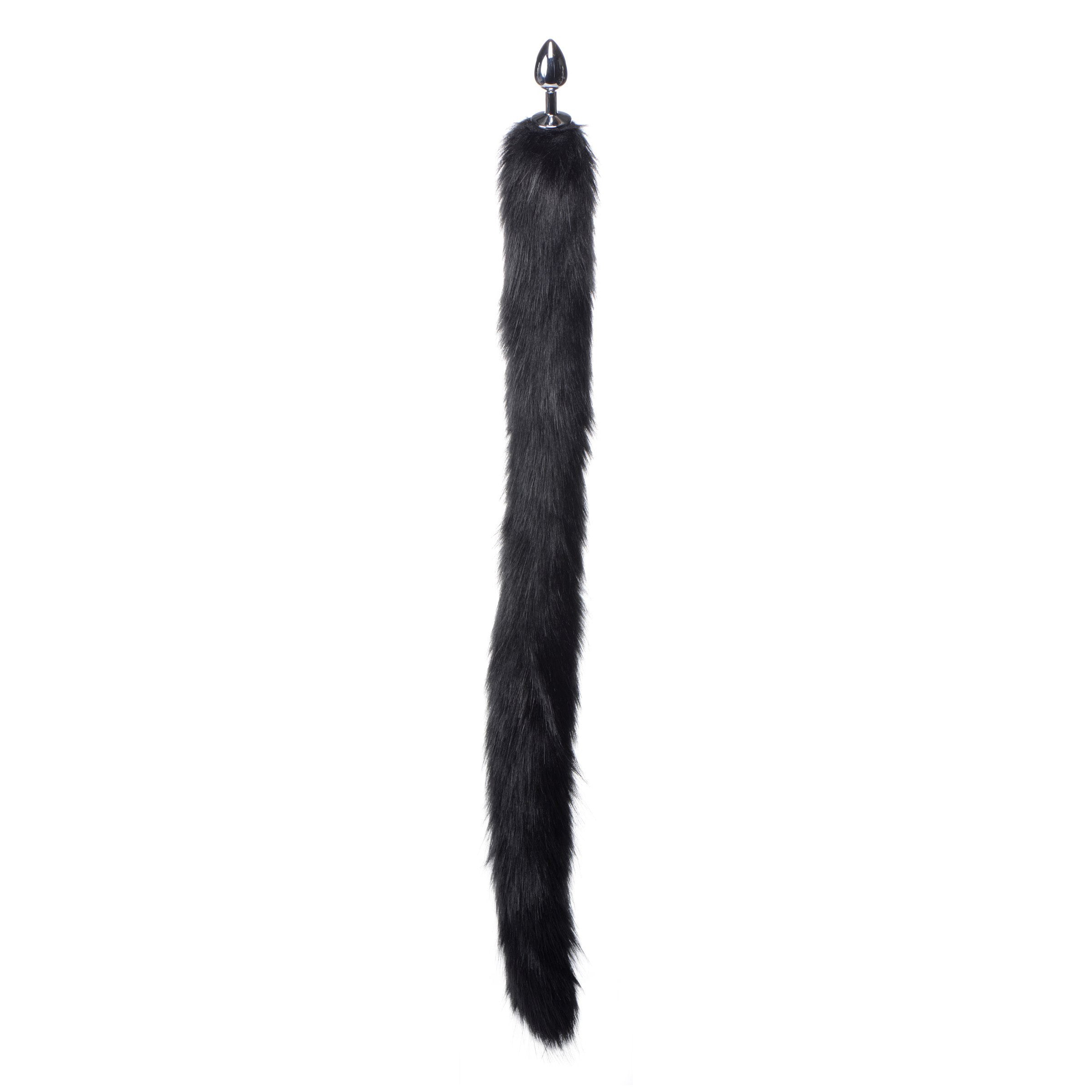 Extra Long Mink Tail Metal Anal Plug