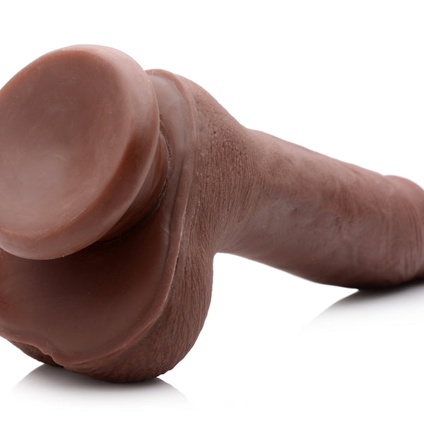 7 Inch Ultra Real Dual Layer Suction Cup Dildo- Dark Skin Tone