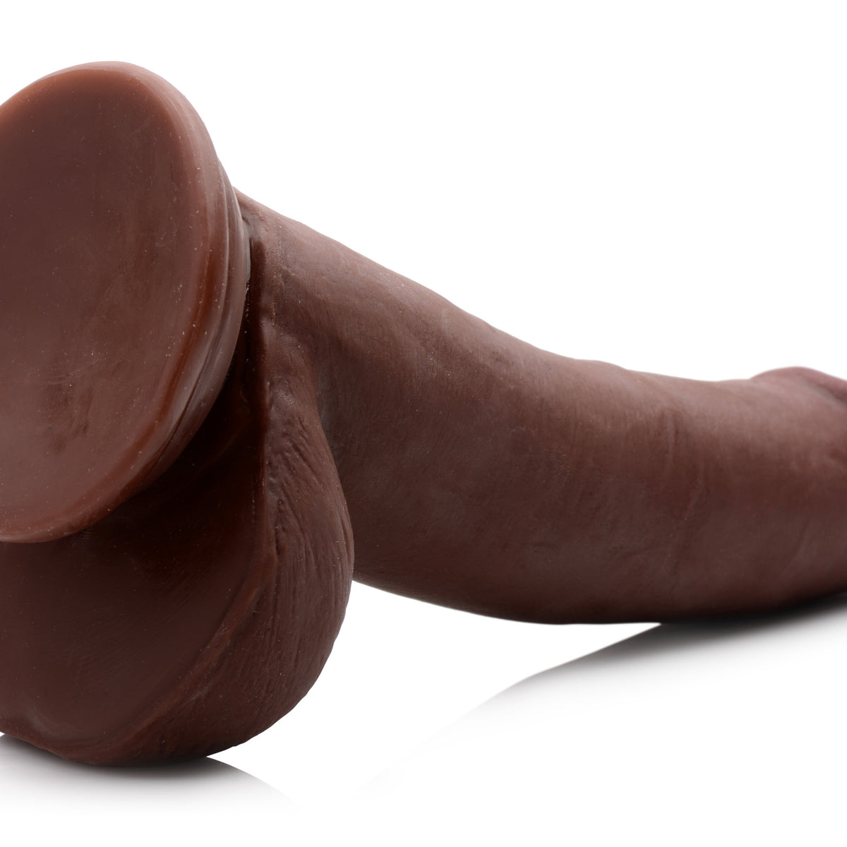 8 Inch Ultra Real Dual Layer Suction Cup Dildo- Dark Skin Tone