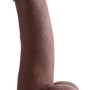 8 Inch Ultra Real Dual Layer Suction Cup Dildo- Dark Skin Tone