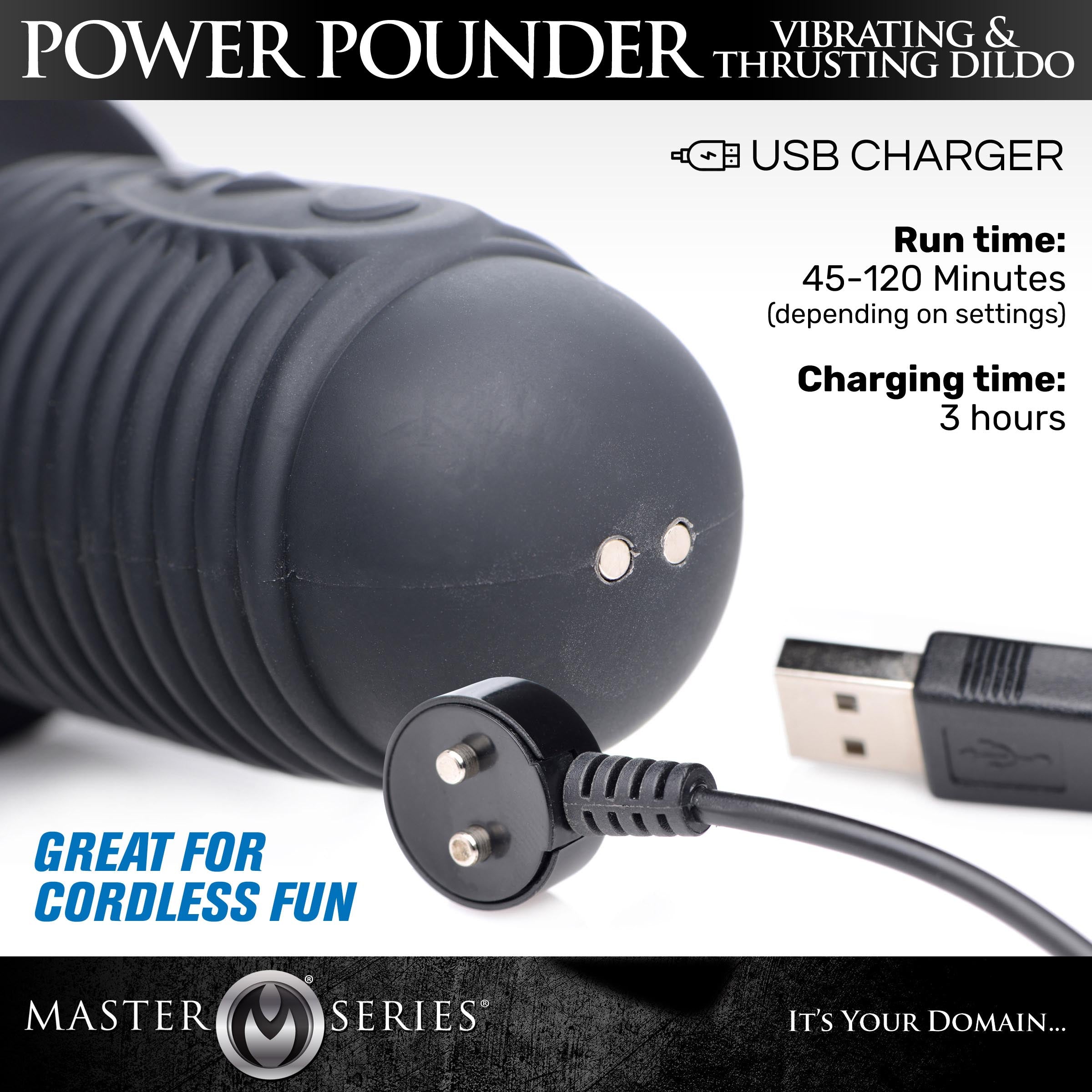 Power Pounder Vibrating and Thrusting Silicone Dildo