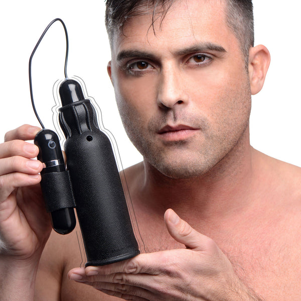 Lightning Stroke Silicone Stroker With Vibrating Bullet