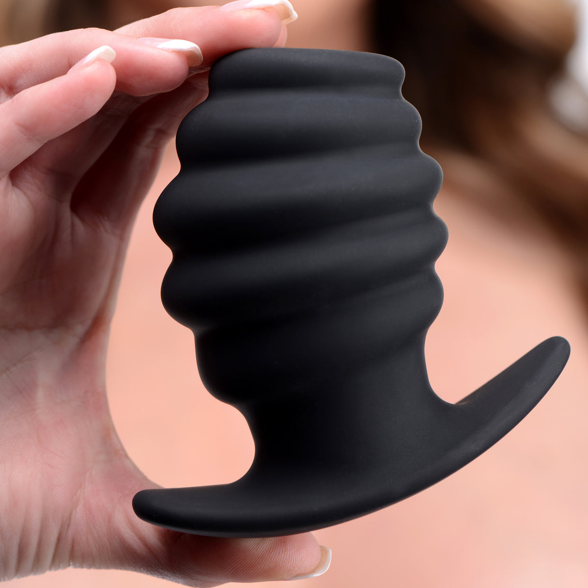 Hive Ass Tunnel Silicone Ribbed Hollow Anal Plug - Small