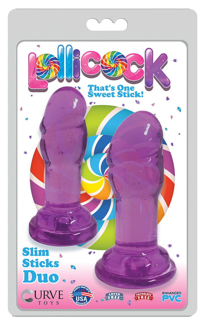 Lollicock Slim Stick Duo Suction Cup Dildos -