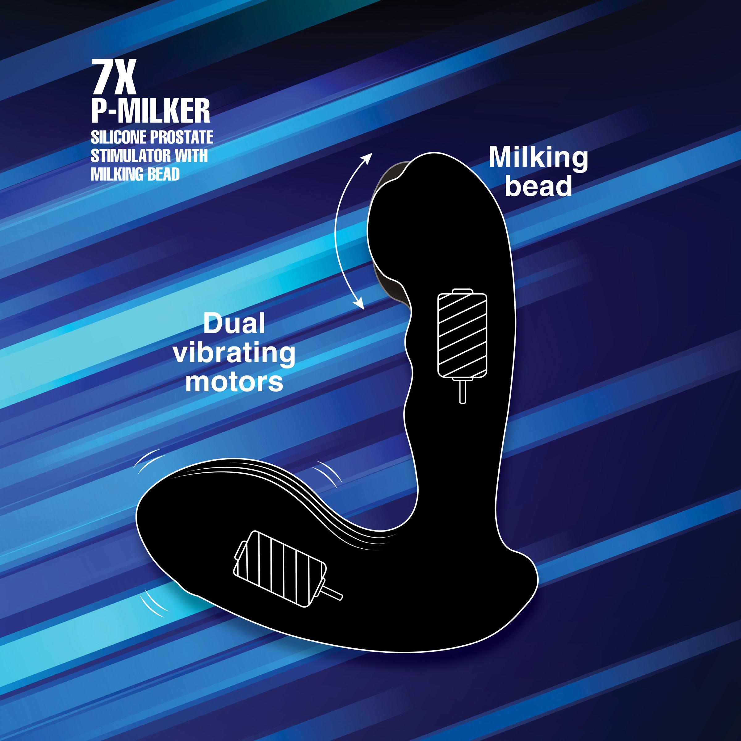 7X P-Milker Silicone Prostate Stimulator with Milking Bead