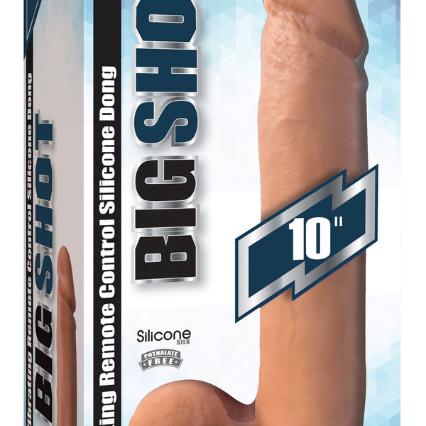 Big Shot Vibrating Remote Control Silicone Dildo with Balls - 10 Inch