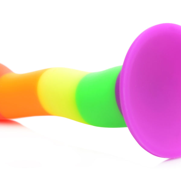 Proud Rainbow Silicone Dildo with Harness