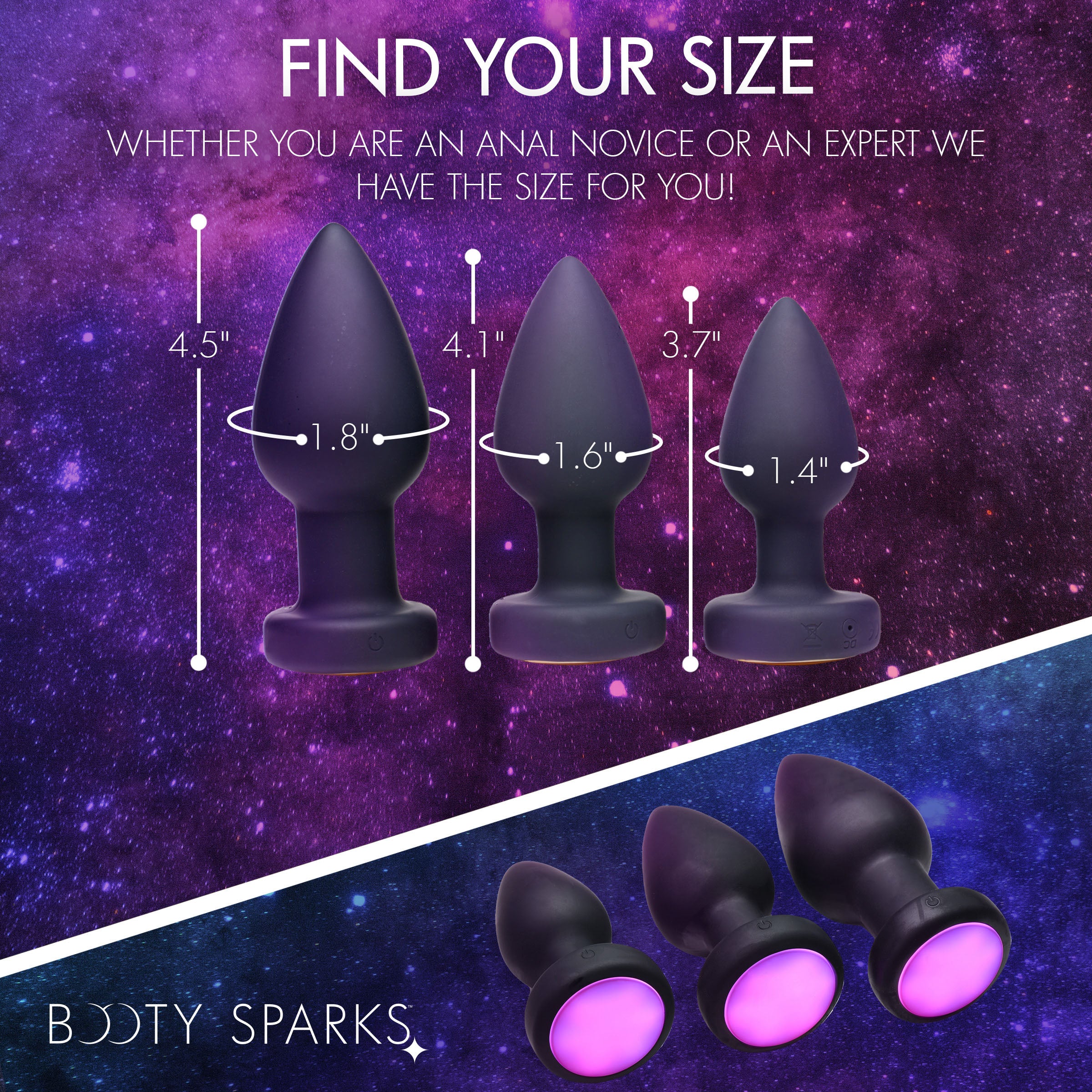 7X Light Up Rechargeable Anal Plug - Small