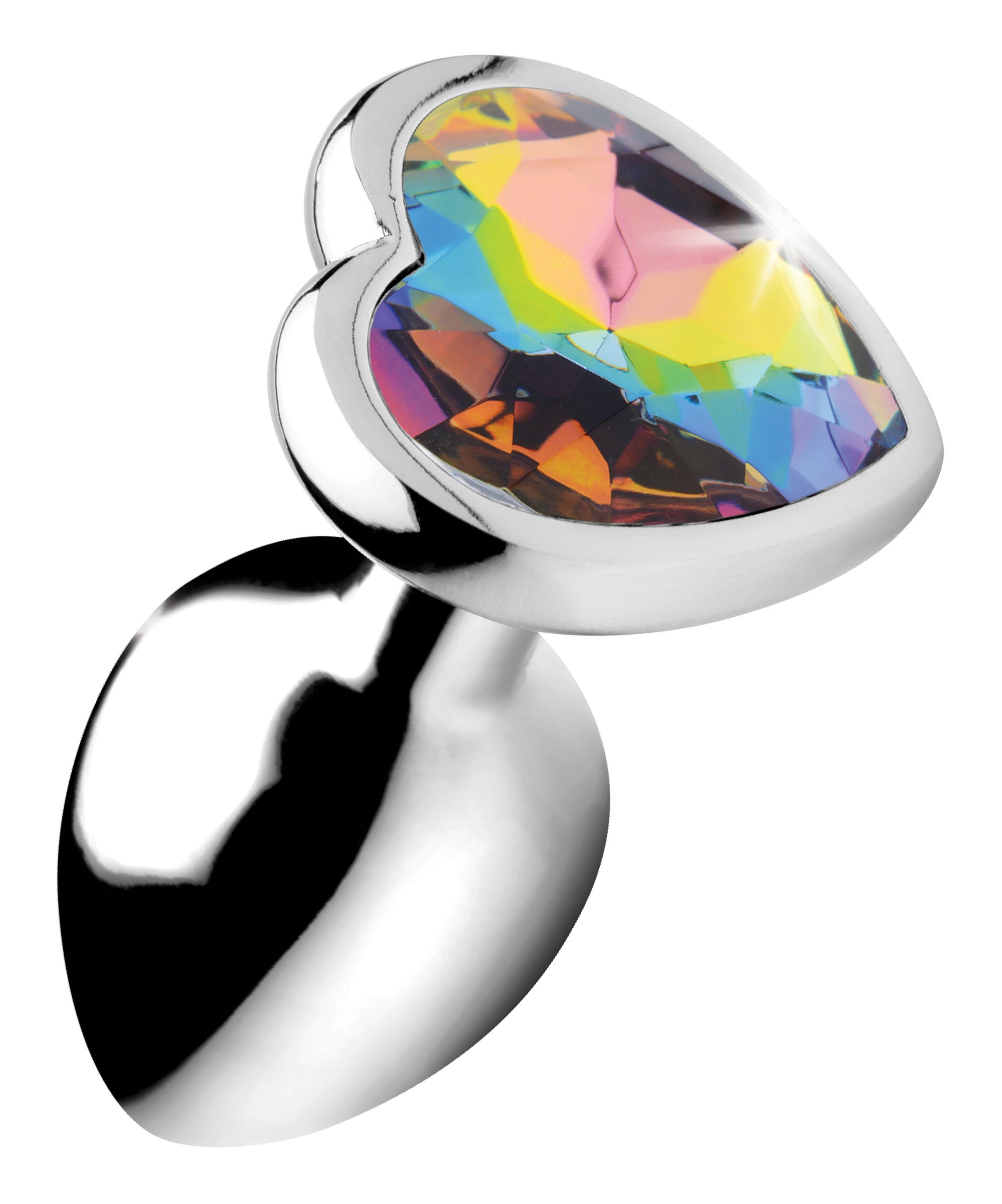 Rainbow Prism Heart Anal Plug - Large