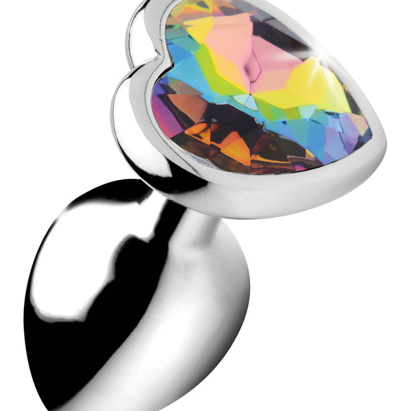 Rainbow Prism Heart Anal Plug - Medium