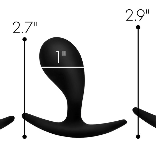 Dark Droplets 3 Piece Curved Silicone Anal Trainer Set