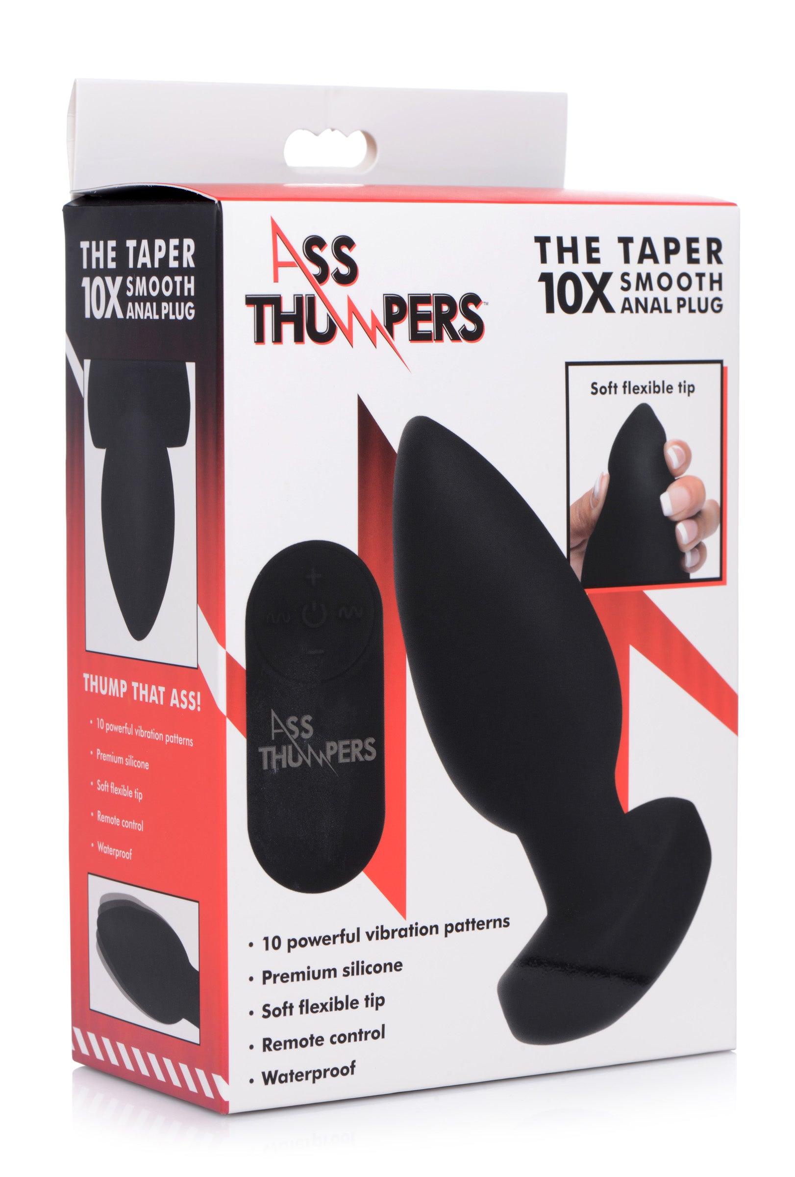 The Taper 10X Smooth Silicone Remote Control Vibrating Butt Plug