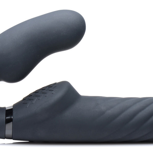 Ergo-Fit Twist Inflatable Vibrating Silicone Strapless Strap-on -