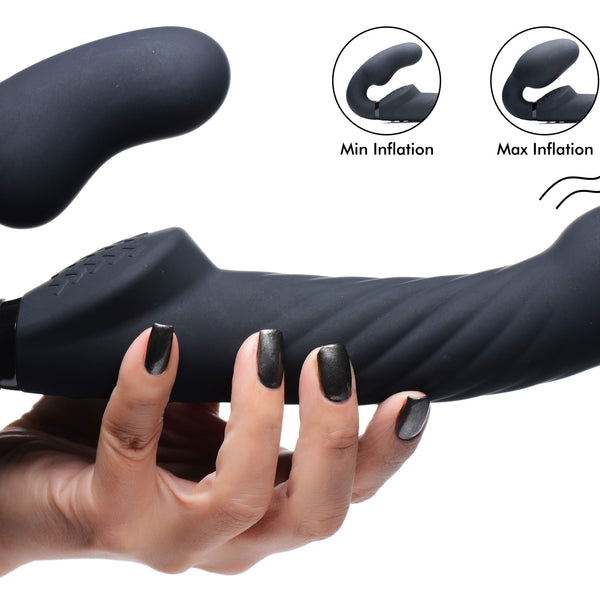 Ergo-Fit Twist Inflatable Vibrating Silicone Strapless Strap-on -