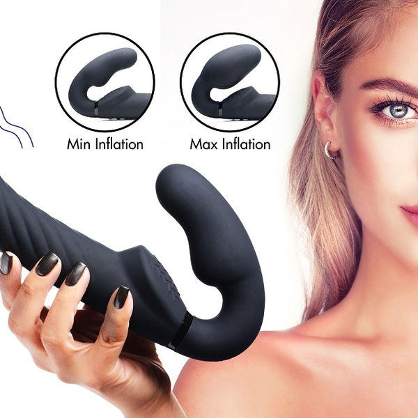 Ergo-Fit Twist Inflatable Vibrating Silicone Strapless Strap-on -