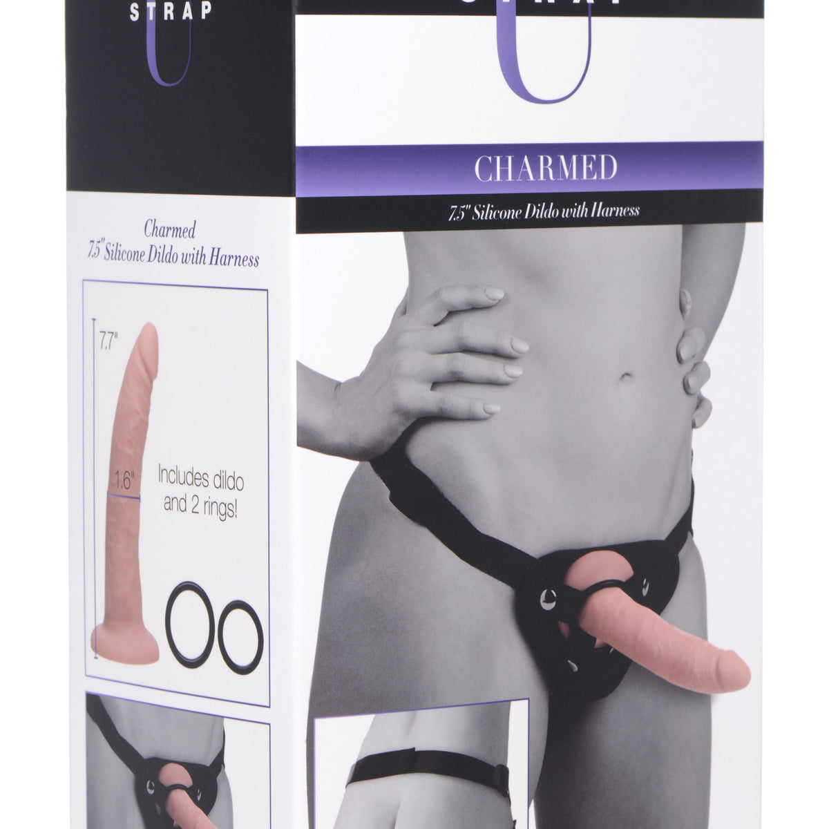 Charmed 7.5 Inch Silicone Dildo with Harness