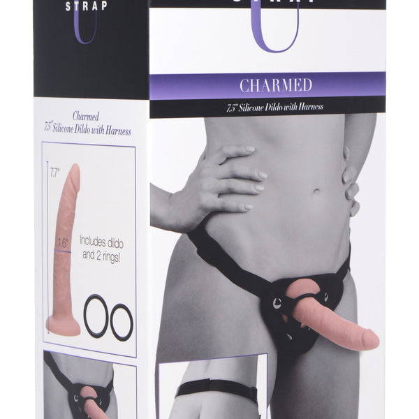Charmed 7.5 Inch Silicone Dildo with Harness
