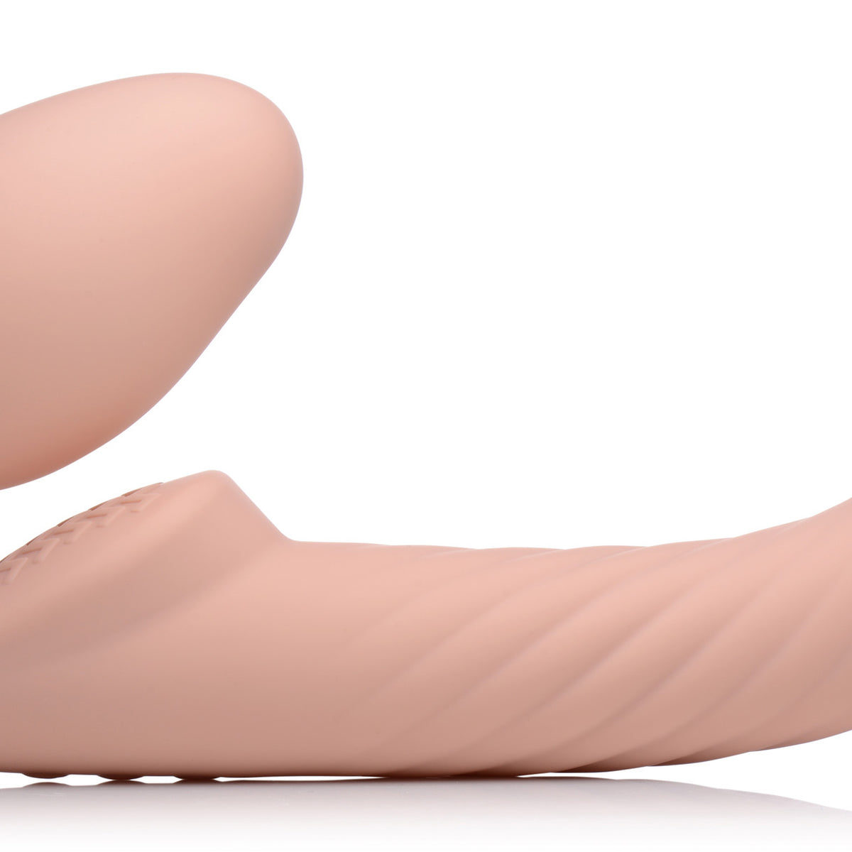 Ergo-Fit Twist Inflatable Vibrating Silicone Strapless Strap-on - Beige