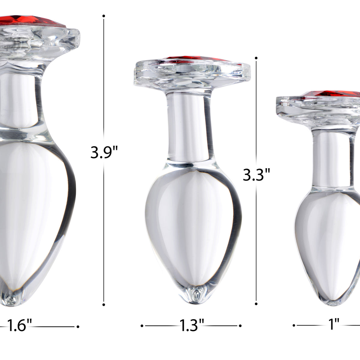 Heart Gem Glass Anal Plug - Medium