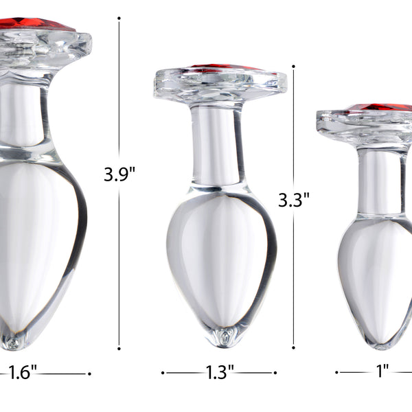 Heart Gem Glass Anal Plug - Medium