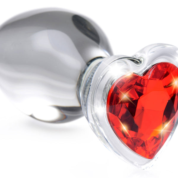 Heart Gem Glass Anal Plug - Medium