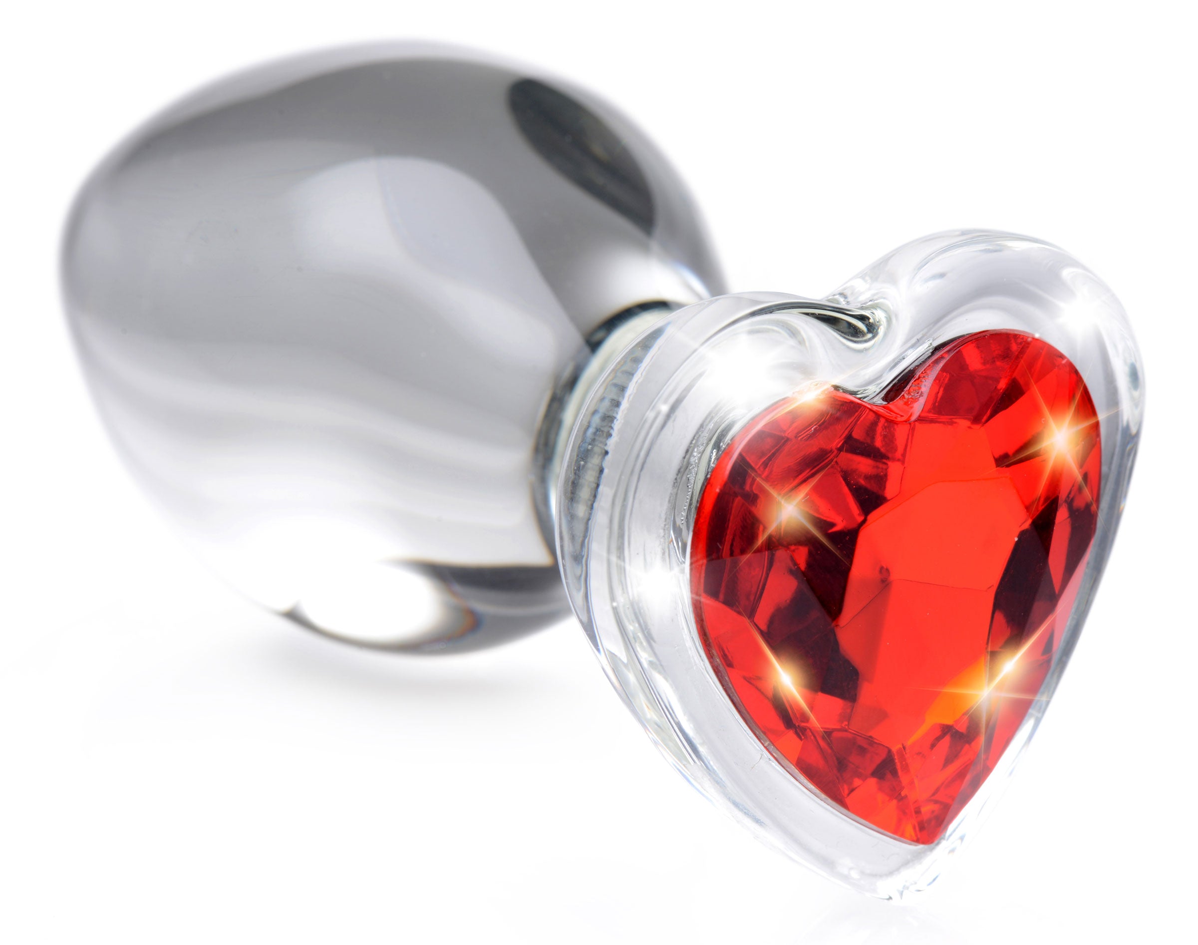 Heart Gem Glass Anal Plug - Large