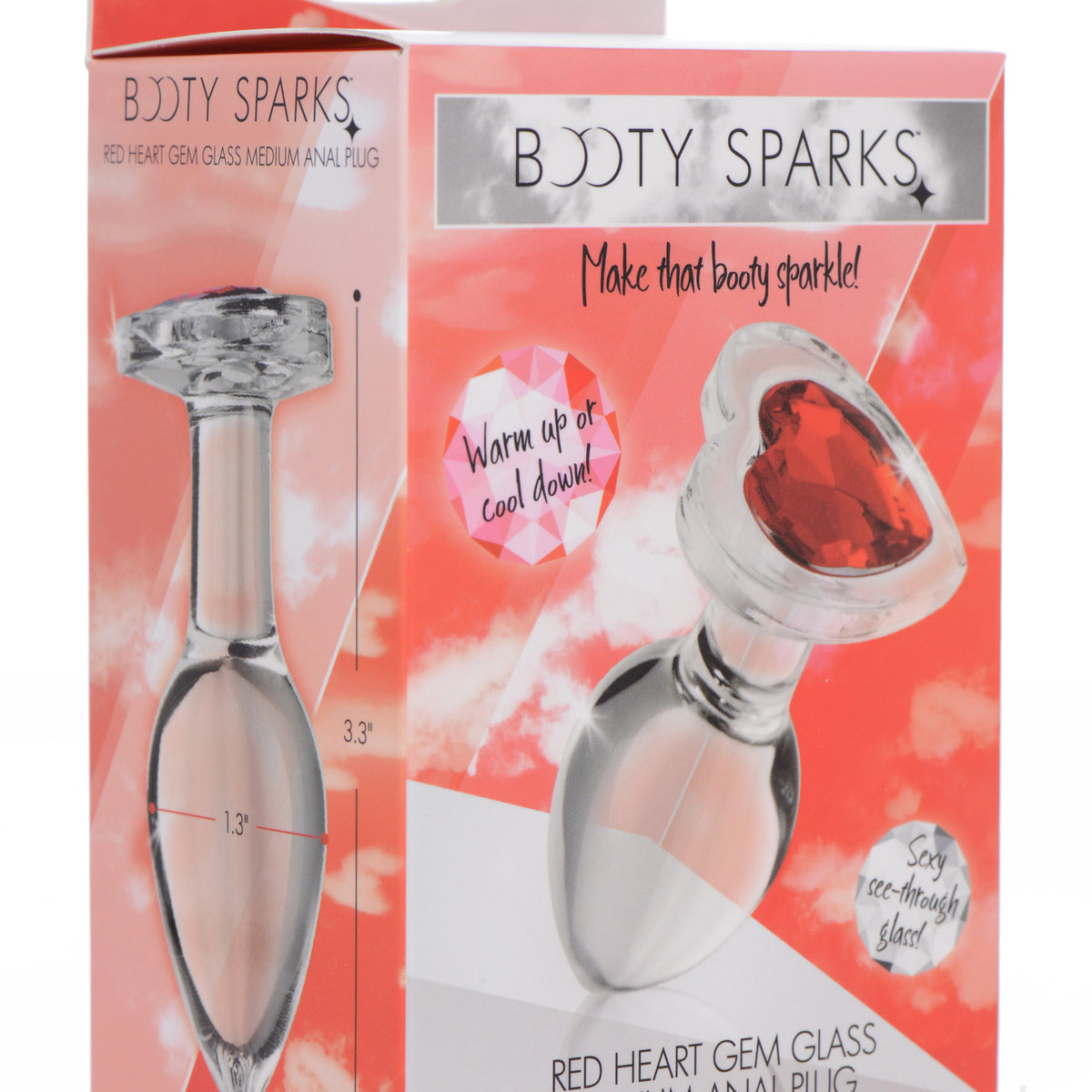 Heart Gem Glass Anal Plug - Medium
