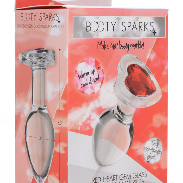 Heart Gem Glass Anal Plug - Medium