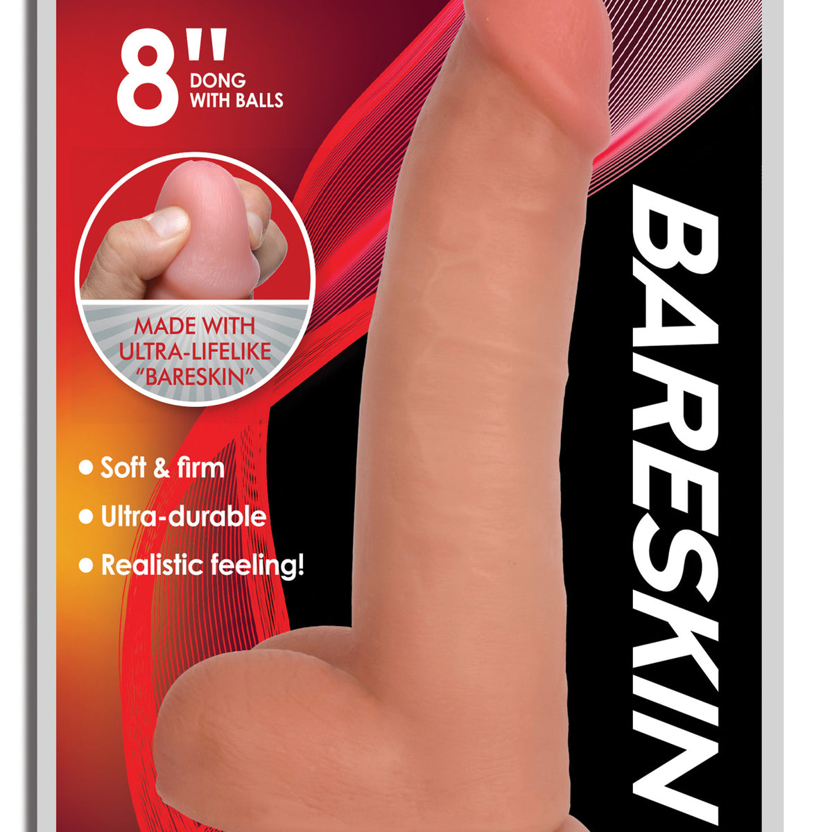 Jock Light Bareskin Dildo with Balls - 8 Inch
