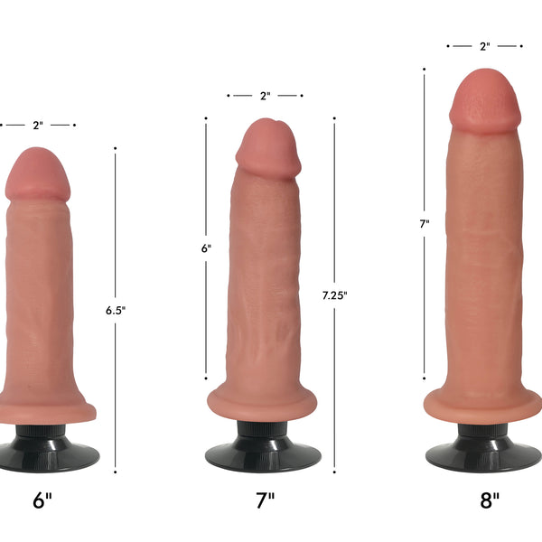 Jock Light Bareskin Vibrating Dildo - 8 Inch