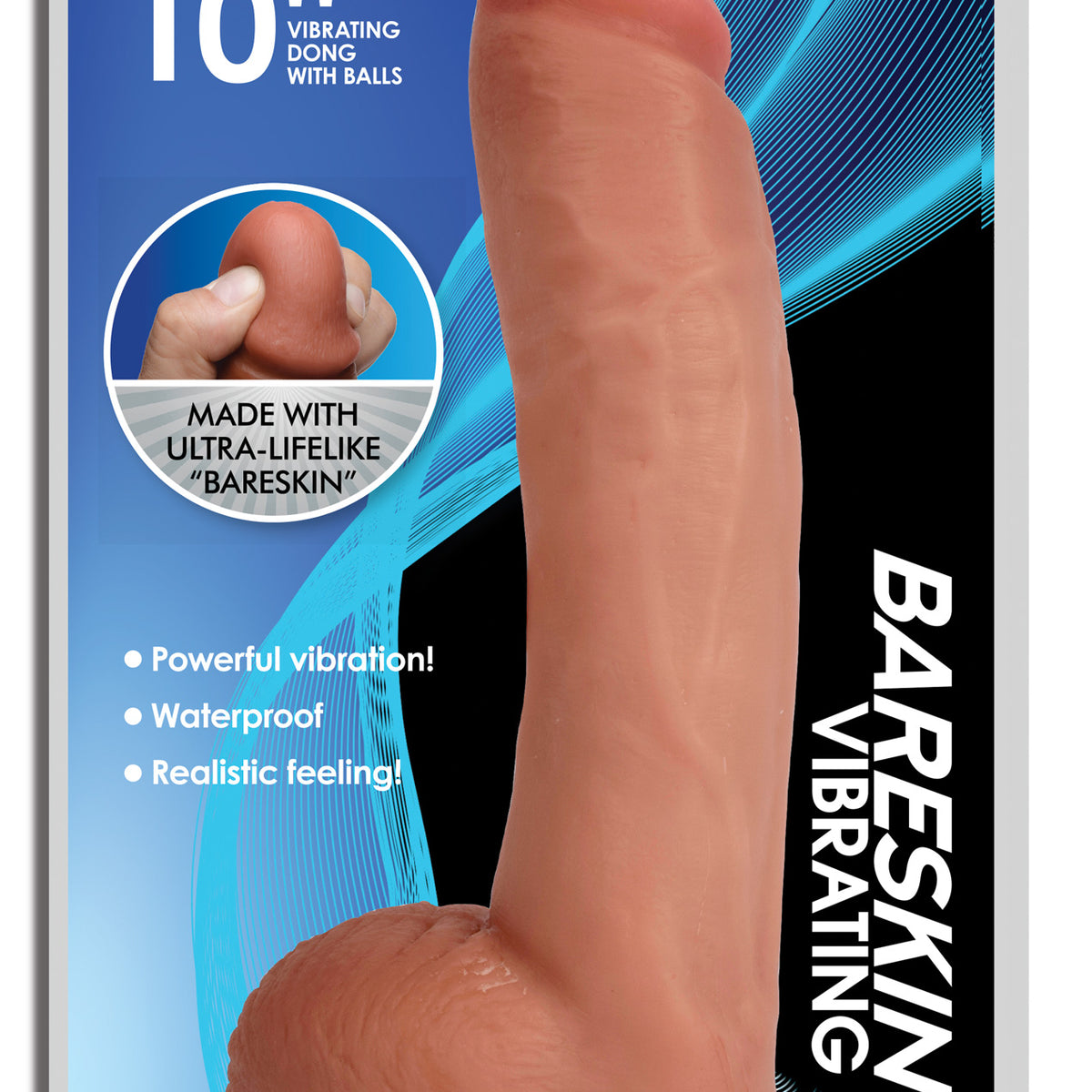 Jock Light Bareskin Vibrating Dildo with Balls - 10 Inch