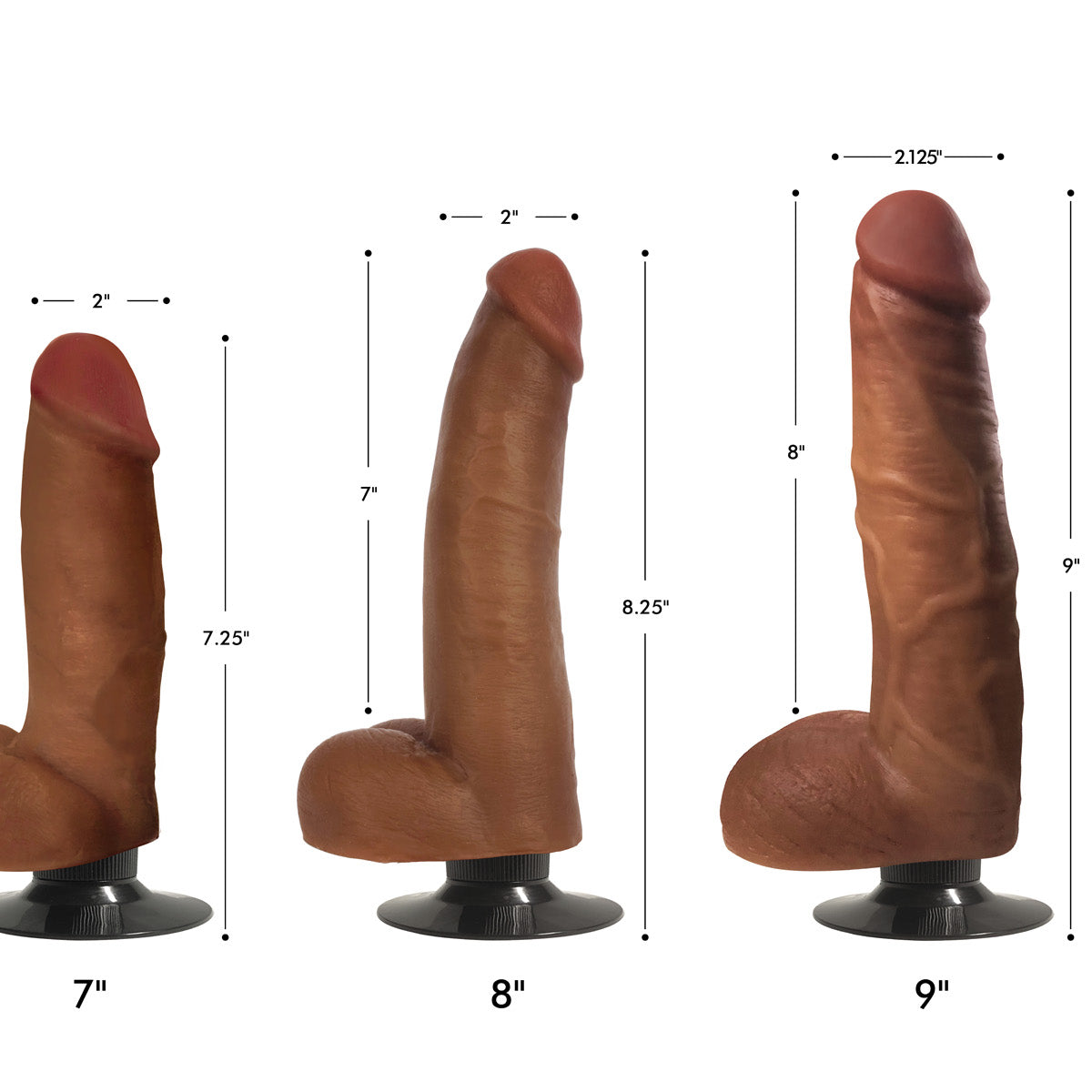 Jock Dark Bareskin Vibrating Dildo with Balls - 7 Inch