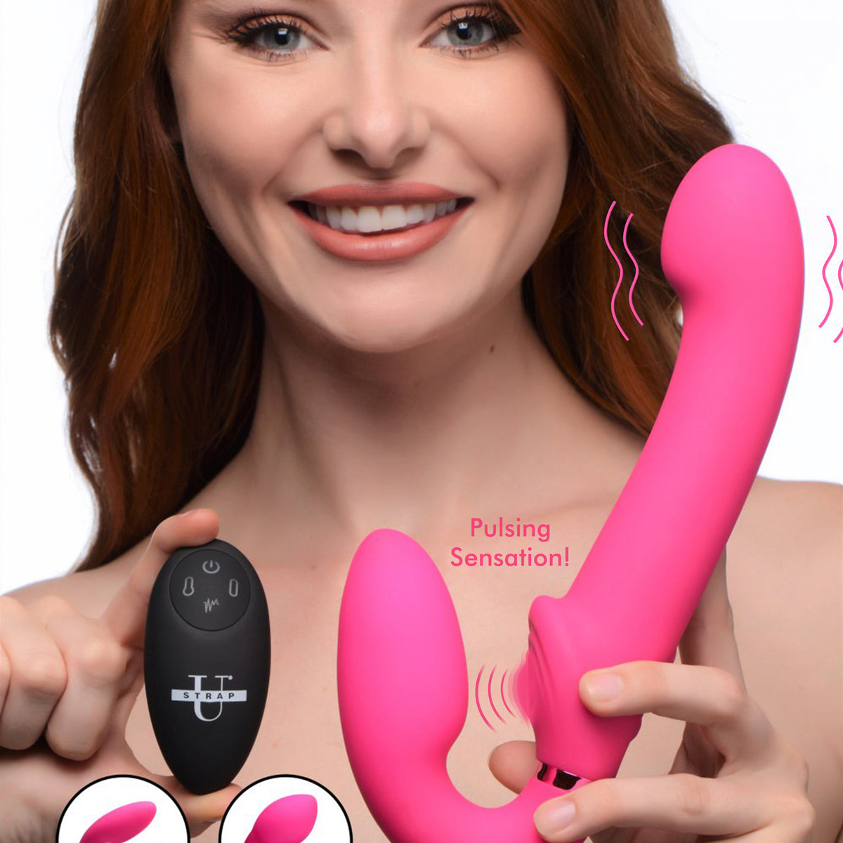 10X Remote Control Ergo-Fit G-Pulse Inflatable and Vibrating Strapless Strap-on -