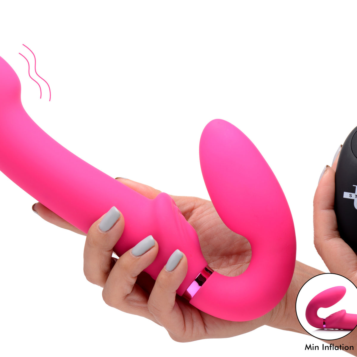 10X Remote Control Ergo-Fit G-Pulse Inflatable and Vibrating Strapless Strap-on -