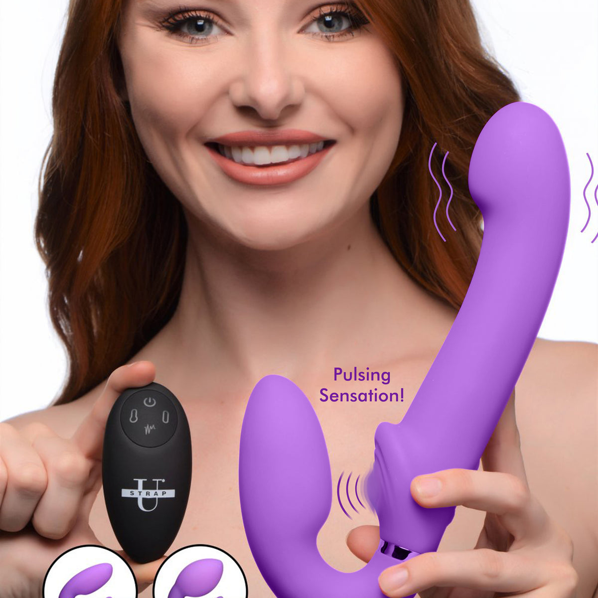 10X Remote Control Ergo-Fit G-Pulse Inflatable and Vibrating Strapless Strap-on -