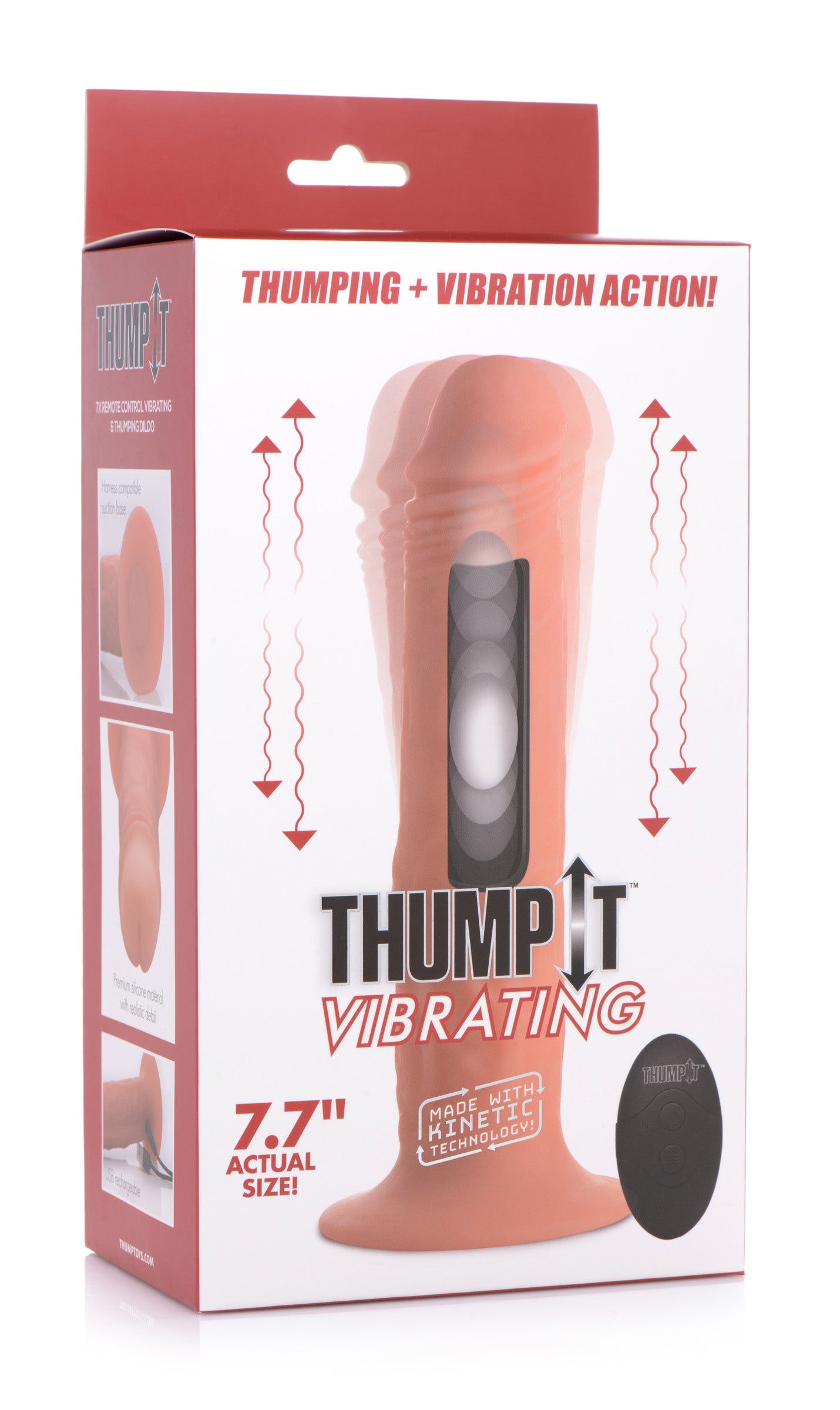 7X Remote Control Vibrating and Thumping Dildo - Dark