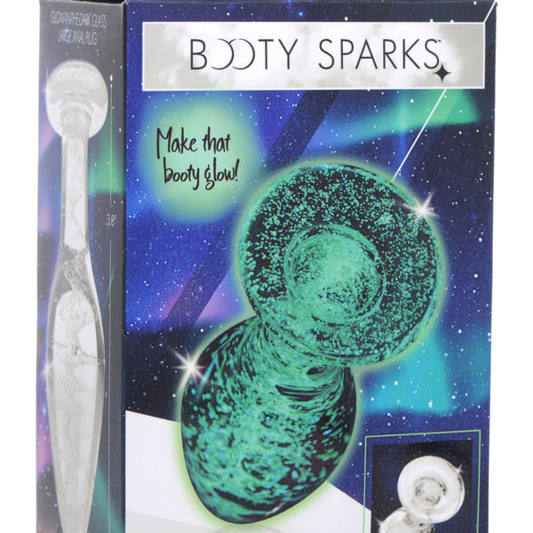 Glow-In-The-Dark Glass Anal Plug - Large