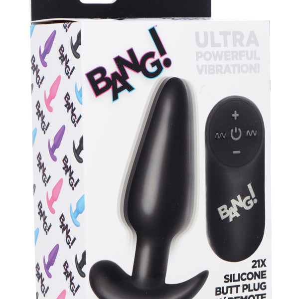 Remote Control 21X Vibrating Silicone Butt Plug -