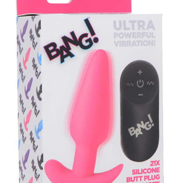 Remote Control 21X Vibrating Silicone Butt Plug -