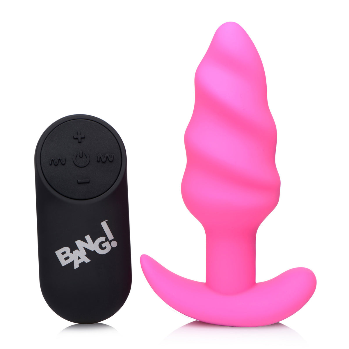 Remote Control 21X Vibrating Silicone Swirl Butt Plug -