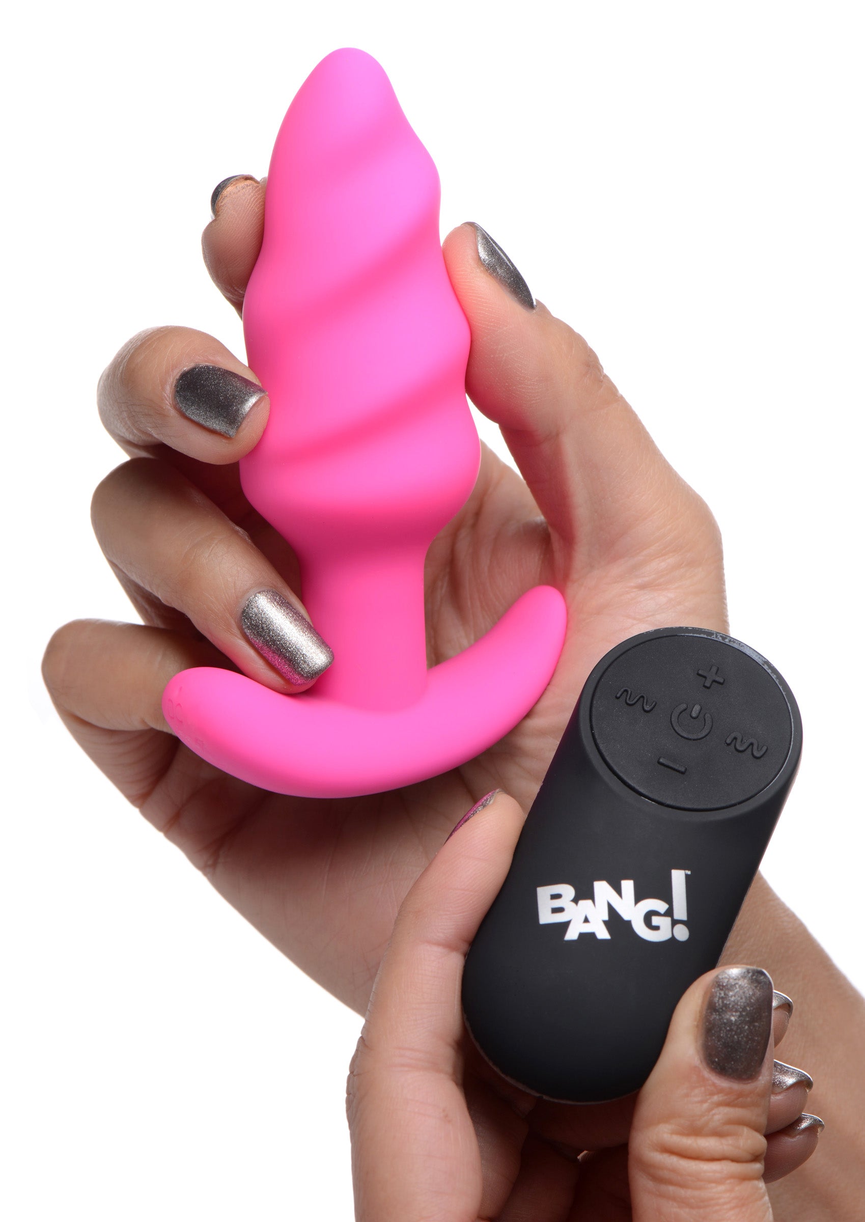 Remote Control 21X Vibrating Silicone Swirl Butt Plug