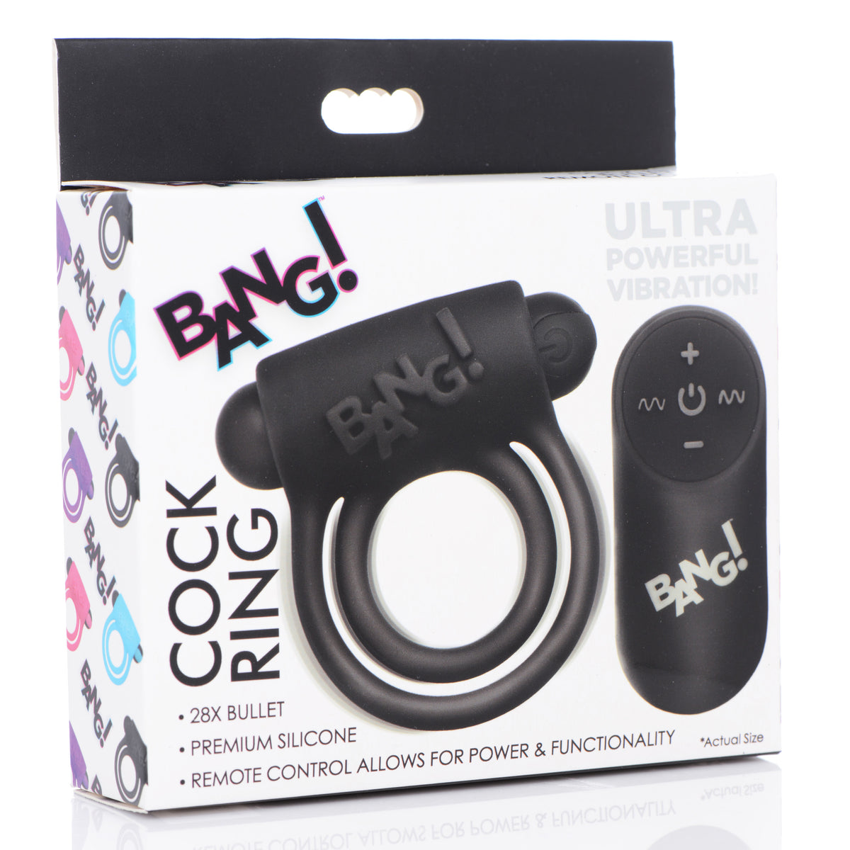 Remote Control 28X Vibrating Cock Ring and Bullet -