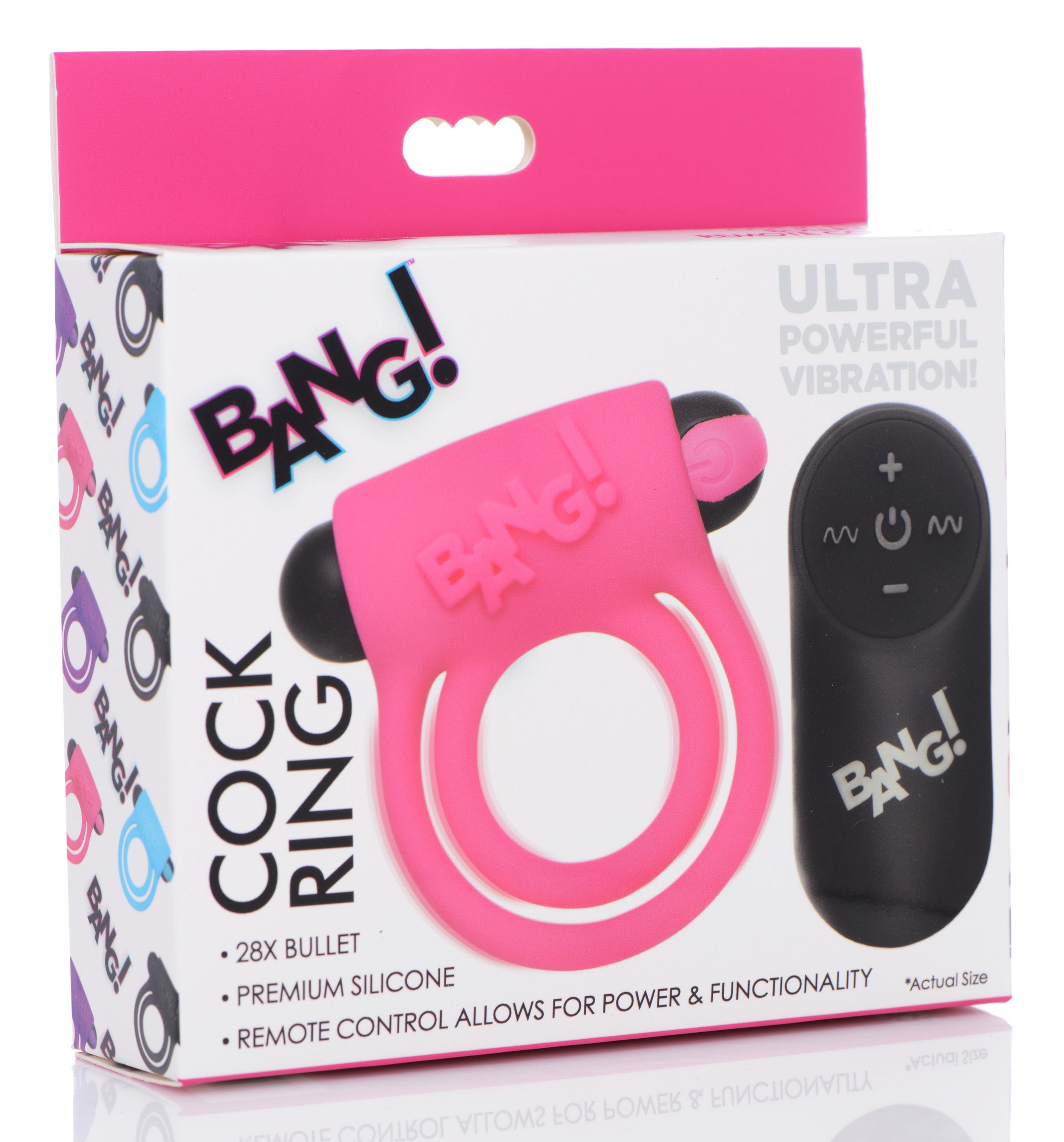 Remote Control 28X Vibrating Cock Ring and Bullet