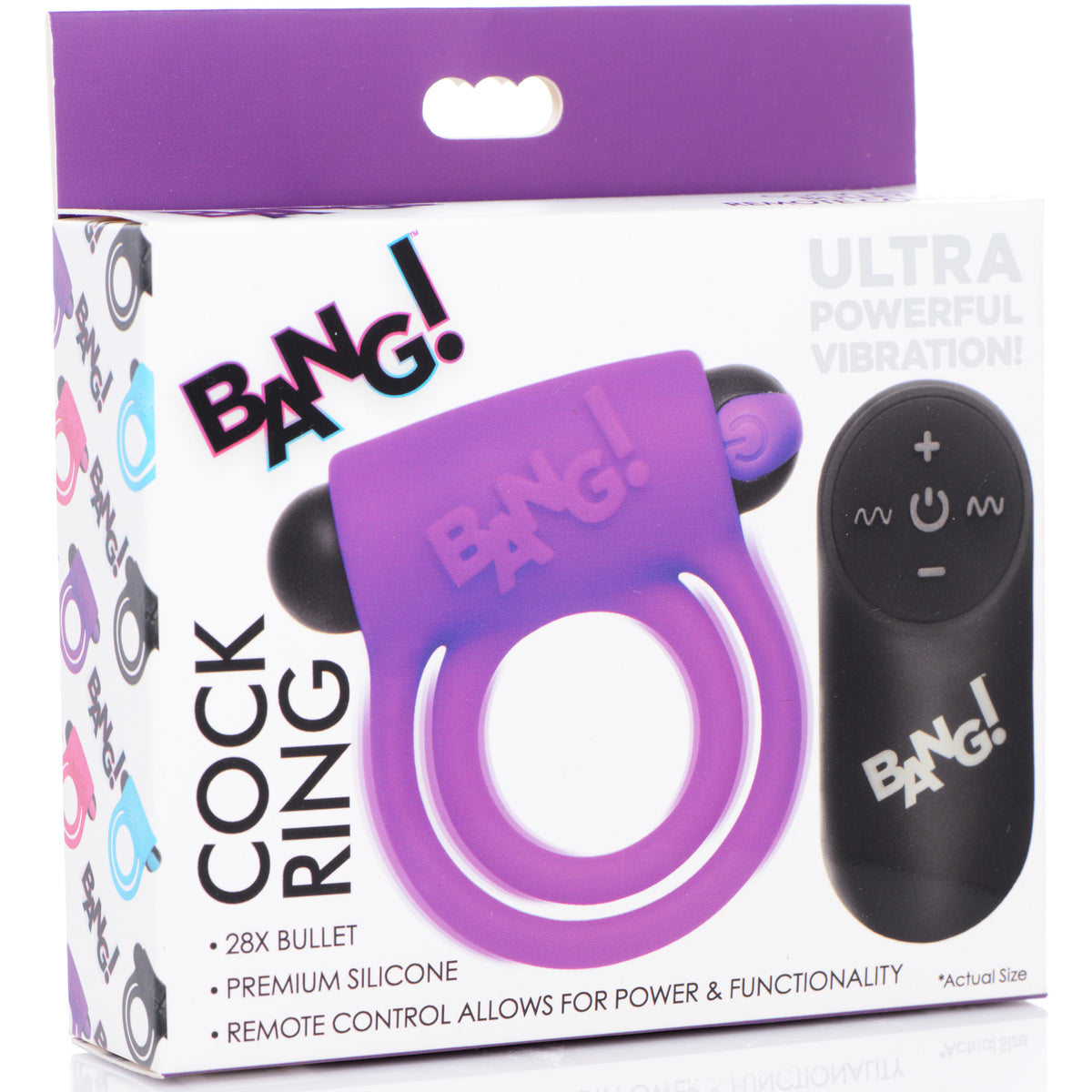 Remote Control 28X Vibrating Cock Ring and Bullet -
