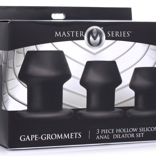 Gape-Grommets 3 Piece Hollow Silicone Anal Dilator Set